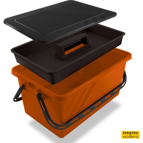 Boite de rangement 10 L Cuivre - couvercle noir - SERATOU - 5910023 (1/5)