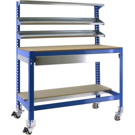 -CAHERSA- MESA DE TRABAJO SIMONWORK BT2 BOX 1200 AZUL/MADERA 1445x1210x610 (1/3)