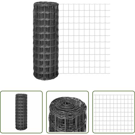 vidaXL Clôture pour chiens -  Clôture euro Acier 10 x 1 m Gris (1/5)