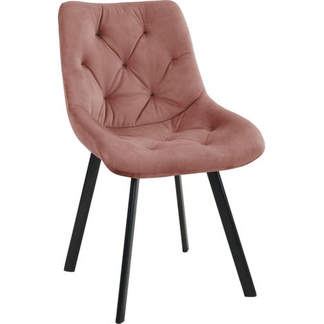 1 Pièce chaise matelassée de salle à manger en velours AKORD SJ.33 Rose (1/3)