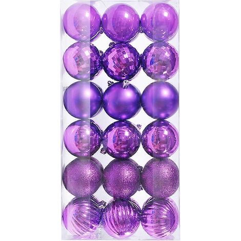 36 boules de Noël de 6 cm, incassables, pour décorer votre sapin et accrocher vos décorations de Noël à la maison ou pour vos fêtes. Compatibles avec tous les types de sapins. (1/5)