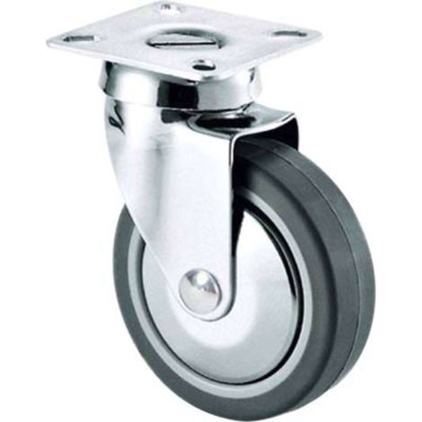 RUOTA A FORCELLA GIREVOLE 220C AVO - A/ZINCR/GOMMA GRIGIA D.MM 40X18 P.MM 40X40 - 4 pezzi