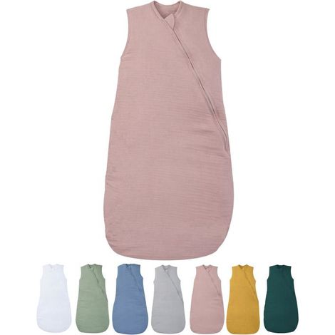 Gigoteuse ouatinée en gaze de coton - 6-24 mois - 90 cm - Vieux rose - mousseline 100% coton - 3,5 tog