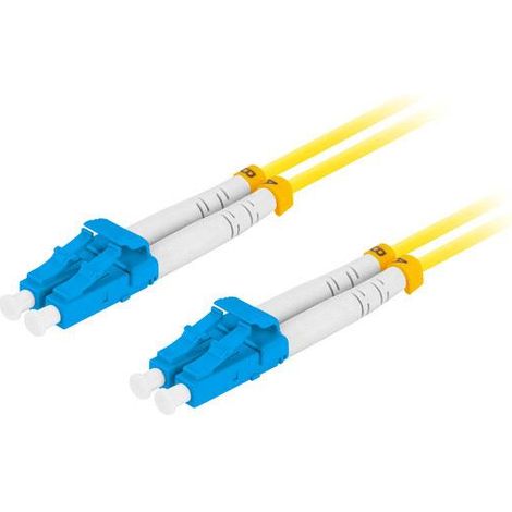 Lanberg SM LC/UPC-LC/UPC latiguillo de fibra óptica dúplex 3.0MM lszh G657A1 0.5m amarillo (1/3)
