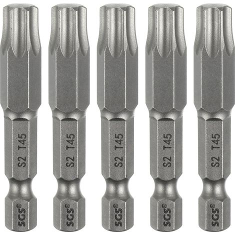 5pcs Embout Tournevis Tête Torx T45 Tige Hexagonale 1/4" (1/5)