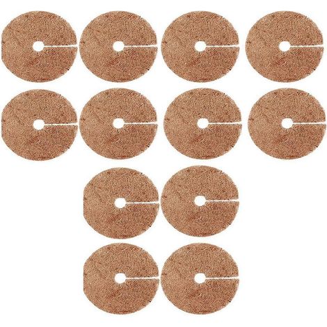 Lot de 12 anneaux de paillis en fibres de coco pour protéger les arbres, protection de 37 cm (14,5 pouces) contre les animaux (1/5)