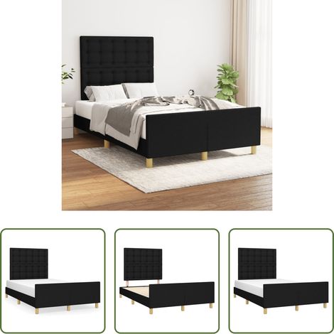 Kopfteil - Bettgestell ohne Matratze Schwarz 120x190 cm Stoff (1/5)