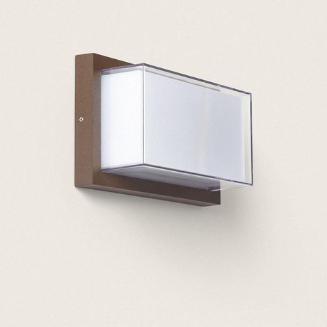 Applique da Parete per Esterni LED 12W Alluminio CCT Selezionabile Doppio Diffusore Caelia Ossido (1/4)