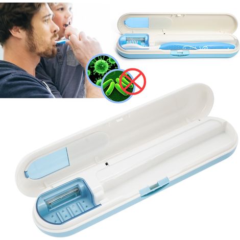Boîte de Stérilisation à UV pour Brosses à Dents Portable, Désinfectant Bleu pour Têtes de Brosse (1/5)
