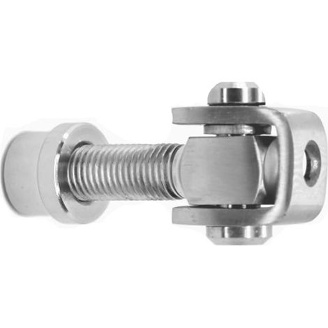 Charnière inox AISI 304 avec chevalet et douilles - M12 (1/2)