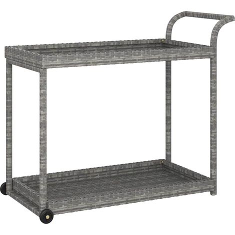 Maison Exclusive - Chariot de bar Gris 100x45x83 cm Résine tressée (1/5)