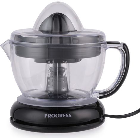 Progress Extracteur de jus d’agrumes compact - Pichet de 700 ml sans BPA, comprend des cônes de jus petits et grands, rotation multidirectionnelle, bec verseur facile intégré, base amovible (1/5)