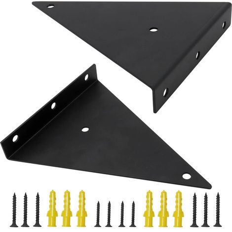 Support D Etagere - Acier Inoxydable - Pour Salon Chambre Salle De Bain - 2 Pieces (1/5)