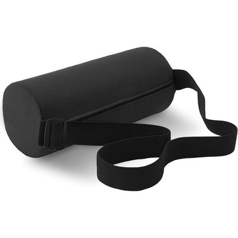Oreiller lombaire bureau – rouleau ergonomique – sangle – lavable – voiture/voyage/travail – noir (1/5)
