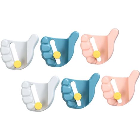CSPARKV - 6 pinzas para fregona de pared sin perforaciones, para colgar en la pared, de macramé, antideslizantes, sin dejar rastro, de PVC