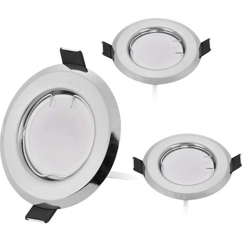 Lot de 3 spots LED encastrables super plats avec module d'ampoule à intensité variable 3 x 5 W, découpe 2,5 pouces 3 W 7-8,5 cm, lumière blanche chaude, angle de faisceau 120° (1/5)