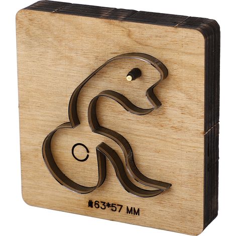 Matrice de poinçonnage pour cuir 63 x 57 mm en acier allié, en forme de serpent, outil de marquage du cuir pour le bricolage (1/5)
