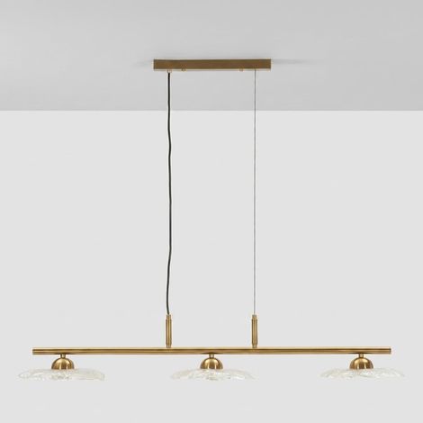Lámpara colgante de vidrio y metal Emily de 3 luces - Transparente (1/4)