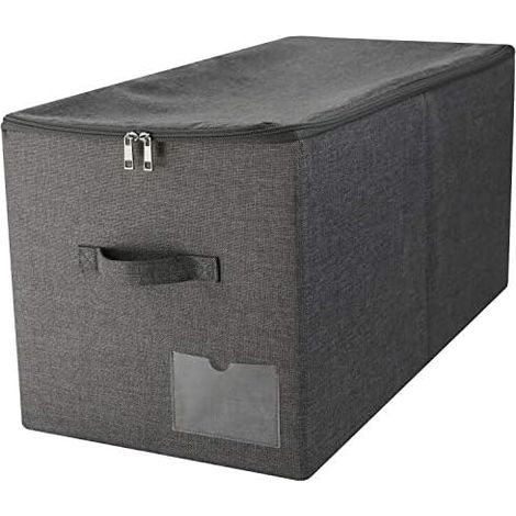 Paniers de rangement extra-larges pour l'armoire de la chambre à coucher, parfaits pour les couettes, les couvertures, la literie, les oreillers, les vêtements, noir et gris (1/5)