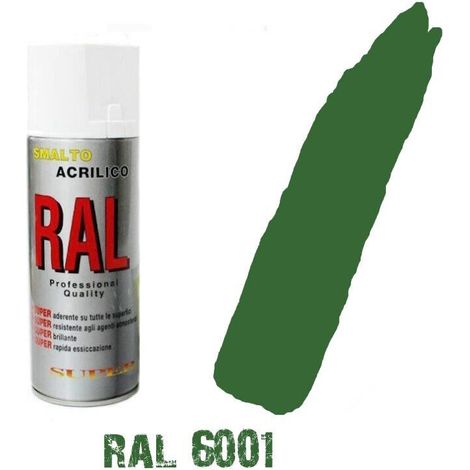 Bomboletta spray verde smeraldo ral 6001 acrilico vernice brillante lucido