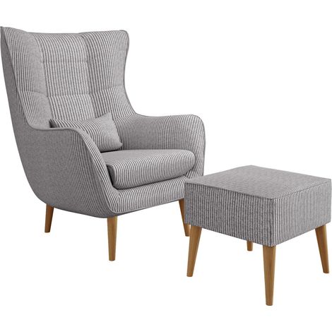 Fauteuil Comfivo Ulmus V, Poso 110, 106x80x95cm, Tissu, Pieds: Bois, 0