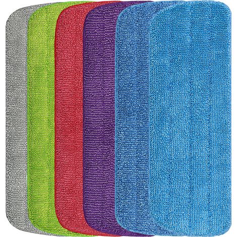Fregona plana con cinta adhesiva, pulverizador de agua, paño de microfibra de repuesto, accesorios para fregona (juego de 6). (1/5)