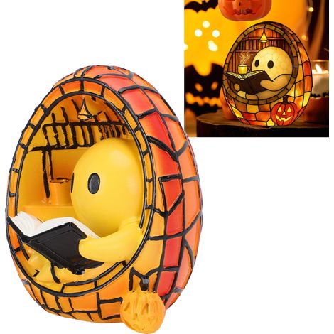 Lampe fantôme lisant un livre, veilleuse 3D mignonne et adorable en forme d'œuf, décoration de Noël pour chambre ou dortoir (1/5)