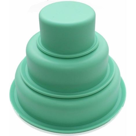 Multifunktionale Silikon-Kuchenform, dreiteilige runde Kombinations-Brotform, Pisa-Form, 7,1 cm 11,4 cm 15,2 cm - Fei Yu (1/5)
