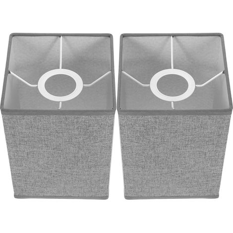 Lot de 2 Abat-jours Carrés en Lin pour Lampe, Style Moderne, Lumière Douce, Remplacement Facile pour Bureau ou Salle D'étude (1/5)