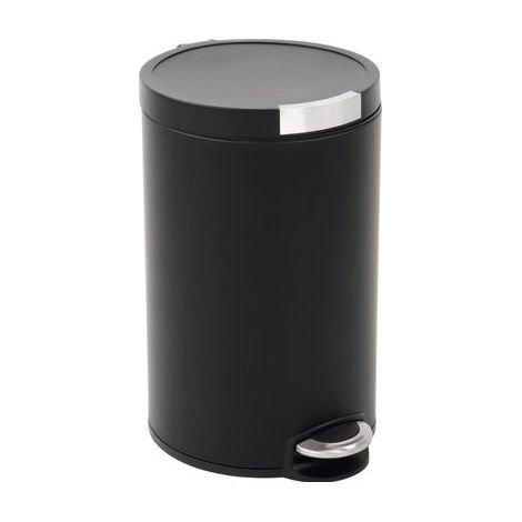 EKO - Poubelle à pédale Artistic 20 litres - Stainless steel Plastic  - mat noir (1/2)