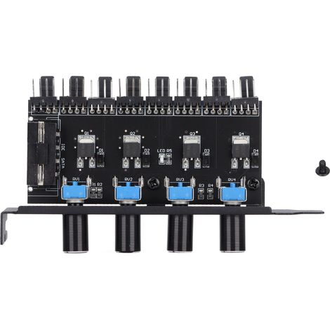 Contrôleur De Vitesse De Ventilateur 12V 4 Broches 8 Canaux Avec 4 Boutons Pour Boîtier Pc Interface Ide Et Sata Lot De 1 (1/5)