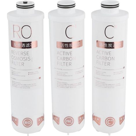 Set de filtres à eau osmose inverse, cartouche charbon plissé et membrane 0.0001µm, système de filtration complet 3 étapes pour purificateur d'eau (1/5)