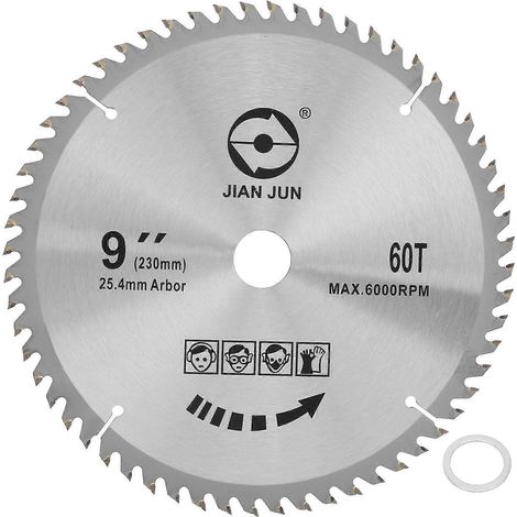 Lame de scie circulaire en carbure, accessoire pour scie à bois, 9 x 60 dents, 230 mm