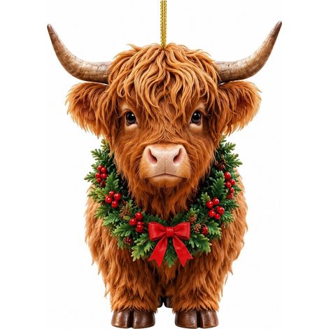Calendrier de l'Avent de Noël 24 jours, décorations vache en acrylique, décoration pour fenêtre, voiture, miroir, mur ou sapin A (1/5)