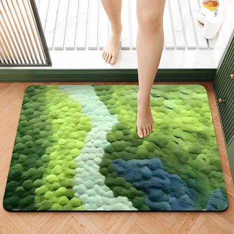 Kieselgur-Badematte 40 x 60 cm – Ultra-schnell absorbierend, rutschfest und waschbar, ideal für Badezimmer, Dusche und WC-lsw
