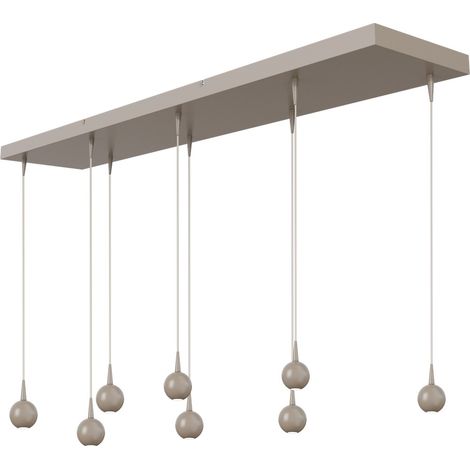 Lampe suspendue à 8 lampes Talana 130 cm beige terra Ø 6 cm DTW - 2411-36-36-130-25-8 (1/3)