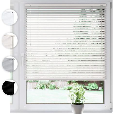 Store en Aluminium SONELLO intérieur 45cm x 100cm Blanc Store vénitien en Aluminium Klemmfix sans perçage: Protection visuelle Anti-éblouissement Contre la lumière et Solaire pour fenêtres et Portes (1/5)