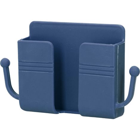 Boîte de rangement murale multifonctionnelle avec support de charge pour téléphone, idéale pour la chambre, la salle de bain, la cuisine ou le bureau (bleu) (1/5)