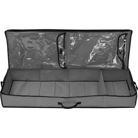 Sac de rangement en papier d'emballage, conteneur sous le lit en tissu Oxford 600D gris avec séparateurs amovibles pour nœud de ruban (1/5)