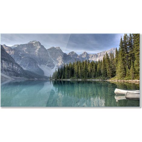 Lupia - Quadro Moderno Stampa su Vetro Temperato GLASS ALASKA  Alta Definizione e Lucentezza di Colori  Design Elegante per Soggiorno, Camera, Ufficio  Facile da Appendere, 73x139 cm, Vetro (1/4)