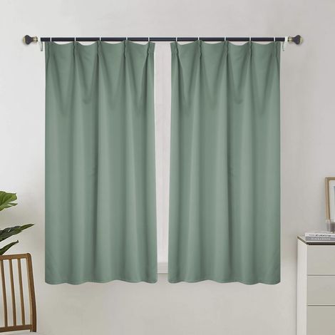 Rideau occultant pour salon, rideau isolant thermique, rideau à œillets, adapté aux portes-fenêtres (2 pièces, 100 x 110 cm).