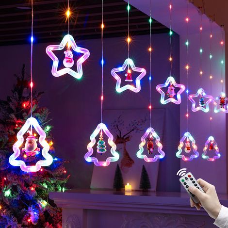 Guirlande lumineuse LED de 3 m pour l'extérieur et l'intérieur, rideau lumineux de Noël USB avec télécommande, étanche IP44, lumière colorée (1/5)