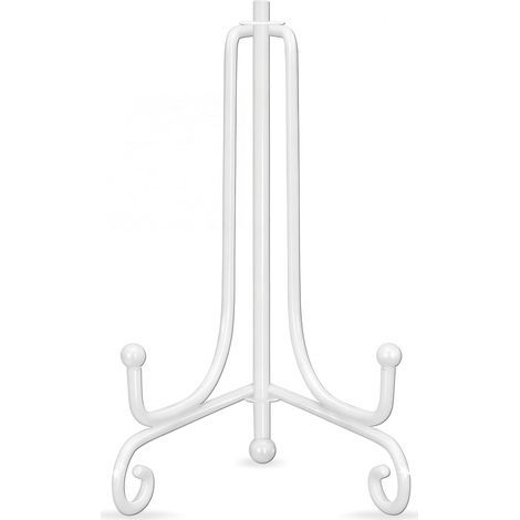 Lot de 2 Blanche Métal chevalets Porte Assiette Présentoirs Décoratifs en pour Photo, Cadres pour Image, Livres de Cuisine, Assiettes décoratives, Tableaux et pièces d’Art,4 Pouces (1/3)
