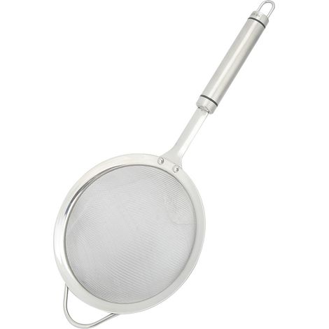 Passoire à long manche en inox, cuillère filtrante ustensile de cuisine, outil de cuisson écumoire (1/4)