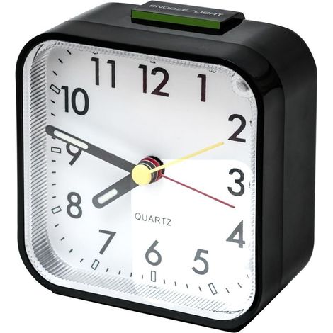 Analogique Silencieux sans Tic-Tac,Petite Réveil De Voyage Silencieux sans Tic-Tac, Réveil Lumineux Idéal pour Famille/Bureau (Noir) (1/5)