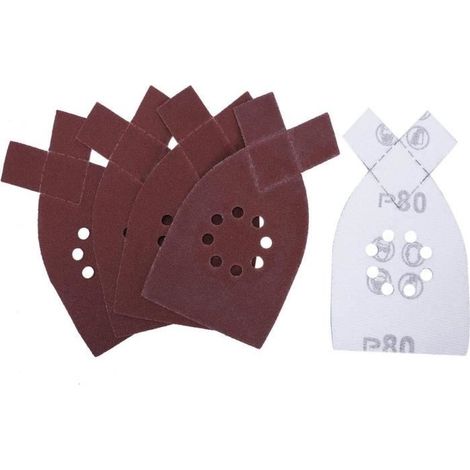 50 pcs Ponceuse Feuilles de poncage Papier de verre de poncage P40/60/80/100/120 Grain pour BLACK & DECKER KA220G KA230 (1/3)