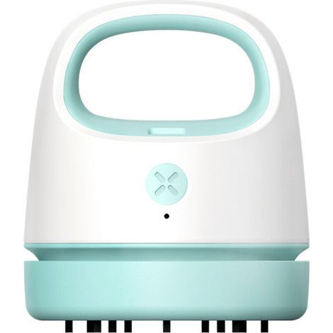 Tischstaubsauger, tragbarer Mini-Tischstaubsauger mit Reinigungsbürste und Saugdüse, USB-Ladefunktion, ideal zum Reinigen von Krümeln, Kaugummi, Tastaturen, Sofas usw., für Zuhause/Schule/Büro (Bl-Cre (1/4)