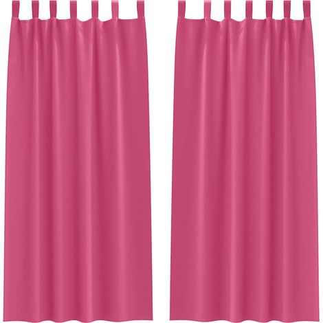 Maison Exclusive - Cortinas Opacas con Anillas 2 pcs Rosa Brillan