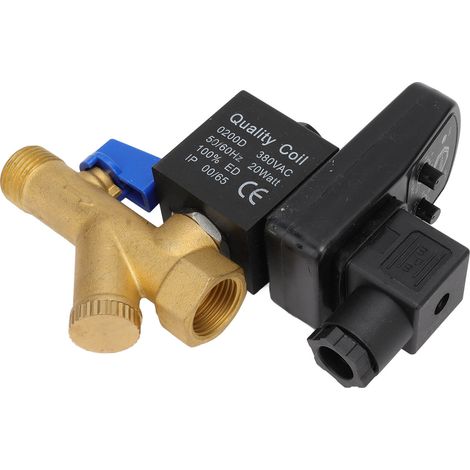 Vanne de purge électronique DN15 G1/2, pression de service 16 bar, en laiton, silencieuse, automatique, pour compresseur d'air AC380V