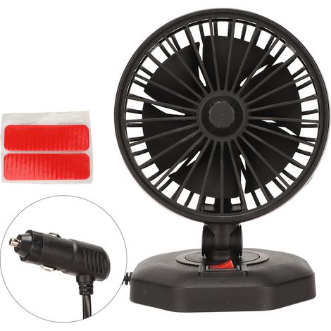 Ventilateur de voiture 12V rotatif à 360° avec allume-cigare pour camion, fourgon, SUV et bateau (1/5)